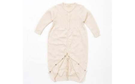 【ナチュラル】クローバー柄 2WAYオール CO-Ｗ42 ベビー ベビー服 赤ちゃん 新生児～ 1歳前後 服 ツーウェイオール  スナップ留め ドレス型 パンツ オーガニック 綿