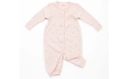 【さくらねずみ（草木染）】クローバー柄 2WAYオール CO-Ｗ42-81 ベビー ベビー服 赤ちゃん 新生児～ 1歳前後 服 ツーウェイオール スナップ留め ドレス型 パンツ オーガニック 綿