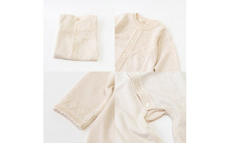 麻の葉柄 アフガン カバーオール ギフト セット co-s66【7営業日程度で発送】| おくるみ ベビー ベビー服 赤ちゃん 羽織り オーガニックコットン 綿 出産祝い ギフト 日本製