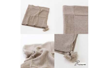 【ブラウン】 黄金比 カシミヤ＆シルクブレンド ギフトセット アフガンと帽子のセット co-s69 【7営業日程度で発送】|おくるみ ベビー 赤ちゃん オーガニックコットン 出産祝い 日本製