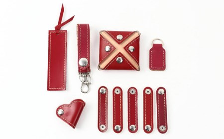 ランドセルで作った小物6種セット 赤【1084185】