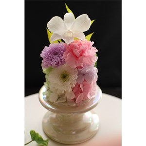 プリザーブドフラワー 仏花ガラスドームアレンジ【1152228