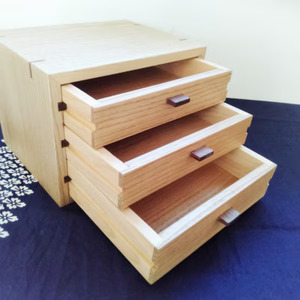 小物収納ケース(3段引き出し型・アクセサリーケースにも) | 無垢 栗(クリ)