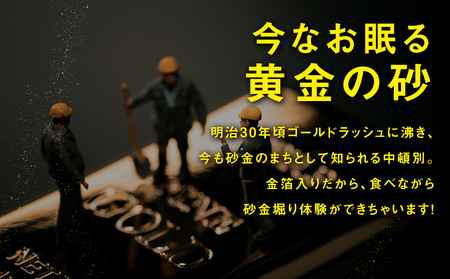 砂金ラーメン 塩 2食×2 金箔入り 黒い? 竹炭【中頓別限定】