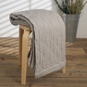 綿100%　5重ガーゼケット　シングルサイズ　キルト風ダイヤ柄　グレー【1521528】