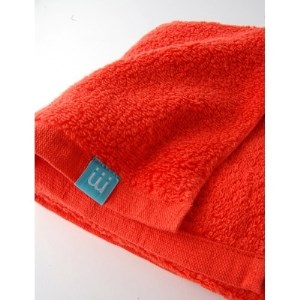 minimynimo 無撚糸フェイスタオル2枚組 タンジェリン(オレンジ)【1136403】