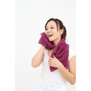 minimynimo 無撚糸フェイスタオル2枚組 タンジェリン(オレンジ)【1136403】