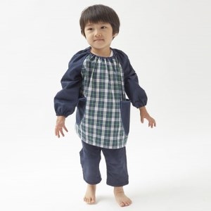 キッズ スモック タータンネイビー 100cm【1142895】