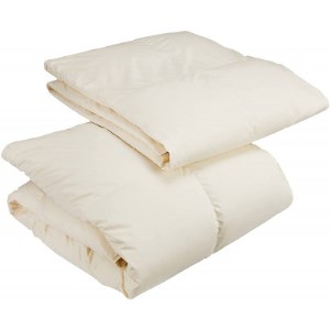 【洗える】春夏用羽毛肌掛け布団シングルダウン90%クリーム2枚セット抗菌防臭防ダニ立体キルト【1227674】