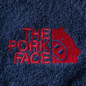 泉州産バスタオル800匁ポークフェイスの刺繍入り色:ネイビーブラウングレー各1枚の3枚セット【1411216】