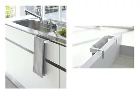 泉州タオル×山崎実業　W premier　キッチンタオルハンガーバー タワー ホワイト　マグネットバスルームタオルハンガー タワー ホワイト　セット　B1　（009_5068）