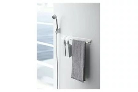 泉州タオル×山崎実業　W premier　キッチンタオルハンガーバー タワー ホワイト　マグネットバスルームタオルハンガー タワー ホワイト　セット　B1　（009_5068）