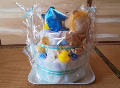 オムツケーキ　Mサイズ（ブルー）（015_5002）