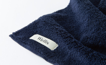 Wellis【極上の肌心地】フェイスタオル2枚 ネイビー(009_5114)