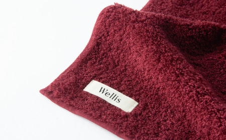 Wellis【極上の肌心地】フェイスタオル2枚 ボルドー(009_5115)