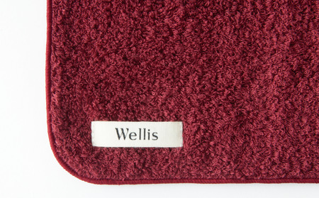 Wellis【極上の肌心地】タオルハンカチ2枚 ボルドー(009_5131)