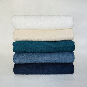 【綿100％吸水性抜群】ロングフェイスタオル5枚　ネイビー　W initial （009_5069_03）