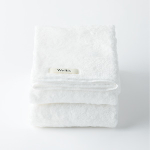 Wellis　バスタオル2枚 ナチュラルホワイト　ランドリーバッグ付き　（009_5140_01）