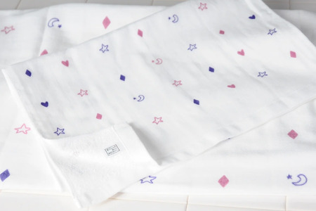 松藤テリー　MatsuFujiガーゼ　リボーン・ザ・プリント（星）フェイスタオル3枚（009_5199）