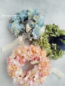 紫陽花ラウンドリース（ピンクまたはブルー）（036_5028）