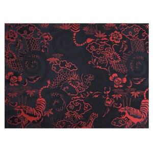 千糸繍院　見開き御朱印帳　黒炎龍虎　西陣織　金襴装丁　48ページ　見開き大判　1冊【1519870】