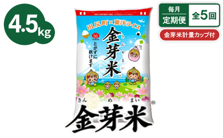 【毎月定期便】【4.5kg】金芽米 4.5kg×1袋(無洗米)　金芽米計量カップ付全5回【4081936】