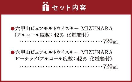  六甲山ピュアモルトウイスキー2本セット(MIZUNARA＆MIZUNARAピーテッド) 　　　※化粧箱付