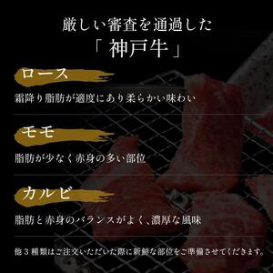 【和牛セレブ】神戸牛6種の希少部位焼肉食べ比べ(3~4人前)計500g