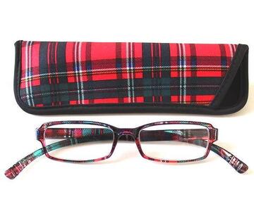 ネックリーダーズスタンダード_プリント柄_チェック（クリアレッド）+2.50_2217H