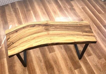 くすのき　ウッドテーブル（幅：約150cm、奥行：約45cm、高さ：約76cm）日本製　国産　天然木　一枚板