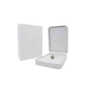 【鞠】ブラックパール（タヒチ 黒蝶真珠） 10mm セミラウンド イエローサファイア K18 イエローゴールド ペンダントトップ