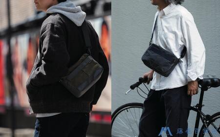 【BAGGY PORT】藤巻百貨店別注10ozシェルターダック×幌帆布のショルダーバッグ【カラー:カーキ】