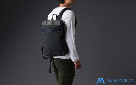 【BAGGY PORT】藤巻百貨店別注10ozシェルターダック×幌帆布のリュック【カラー：ネイビー】