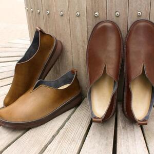 【職人手作り】すぽっと履けるデイリースリッポン(VIVIO)【ヴィンテージブラック/25.5cm】