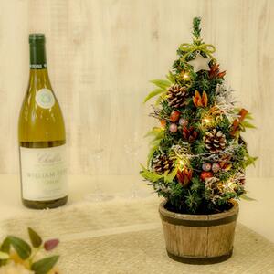 LEDミニクリスマスツリー 33cm ブラウン