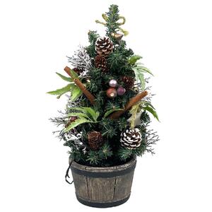 LEDミニクリスマスツリー 33cm ブラウン