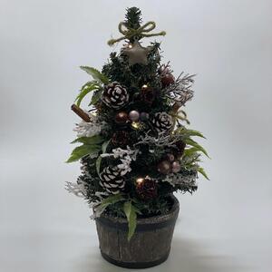 LEDミニクリスマスツリー 33cm ブラウン