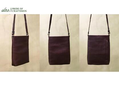 【alto.】Hシボプレス 縦型ミニショルダー AKEB-3008(ブラウン)