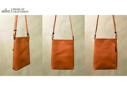 【alto.】Hシボプレス 縦型ミニショルダー AKEB-3008(キャメル)