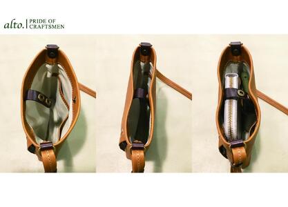 【alto.】Hシボプレス 縦型ミニショルダー AKEB-3008(キャメル)
