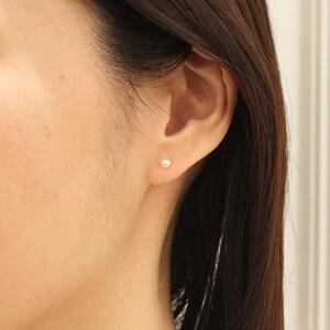 1粒ベビーアコヤパールポストピアス【K18YG】