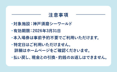 神戸須磨シーワールド入場券 2枚セット(有効期限:~2026年3月31日)