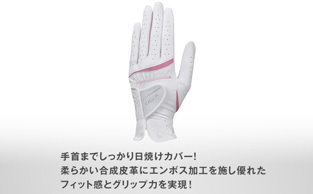 ゼクシオレディースグローブ GGG-X022WW両手用 ホワイトピンク21cm