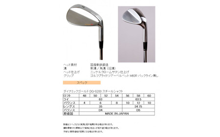 日本国産 広田ゴルフ ハンドメイド フォージド ウェッジ トリプルバウンス サテン 新溝 54° DG-S200 スチールシャフト