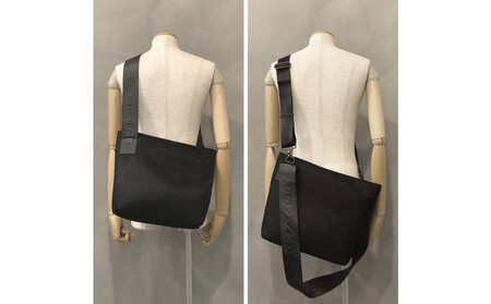 【-Less】DIA MESH／アシンメトリーショルダーバッグ　Ｍ （ブラック） LMSB-7002