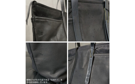 【-Less】SCARRED TEXTURE／トートバッグ　M （ブラック）　LMSB-0514