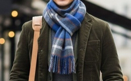 【神戸タータン】カシミヤマフラー マフラー