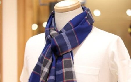 神戸タータン シルケットウールストール