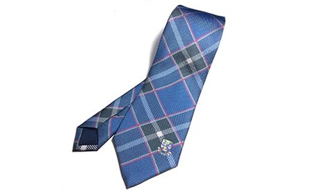 【神戸タータン】神戸港紋章入りシルクプリントネクタイ