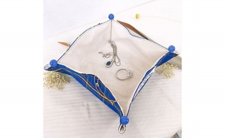 【神戸タータン】小物入れ2点とオリジナルはりねずみアクリルキーホルダー　青セット